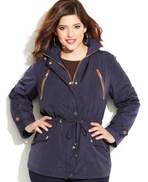 michael kors navy blue coat|michael kors ladies jackets.